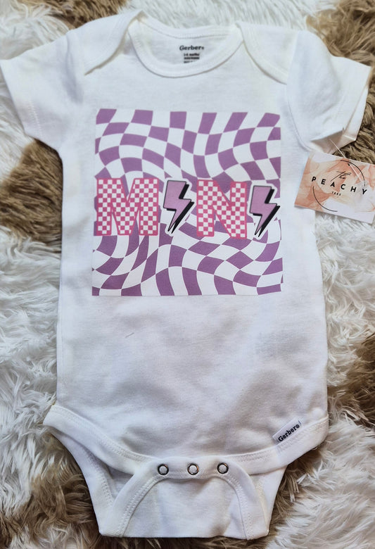 Mini retro baby onesie